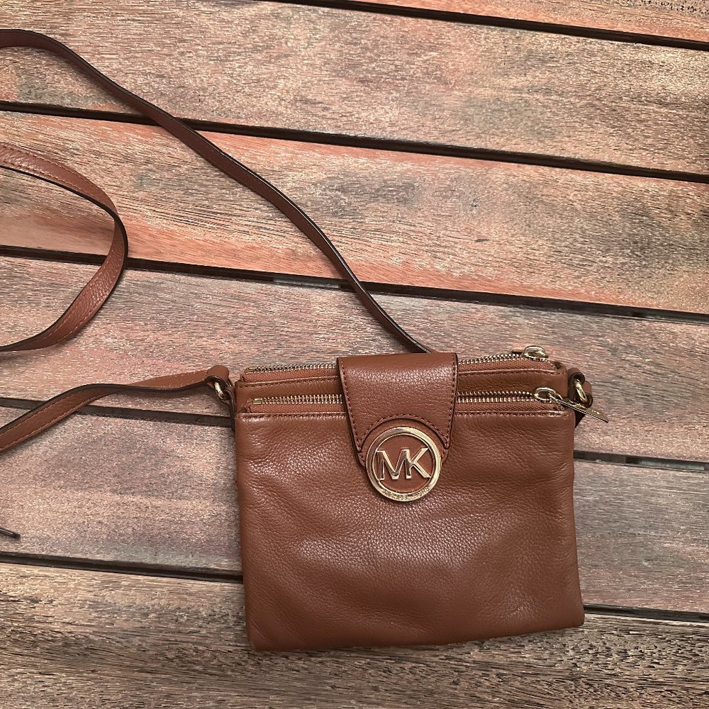 Michael Kors Crossbody “Fulton” Brown Leather